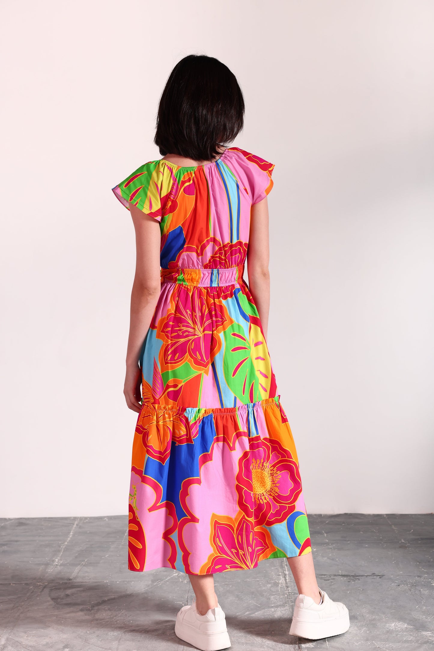 BIG FLORALS ARIA DRESS