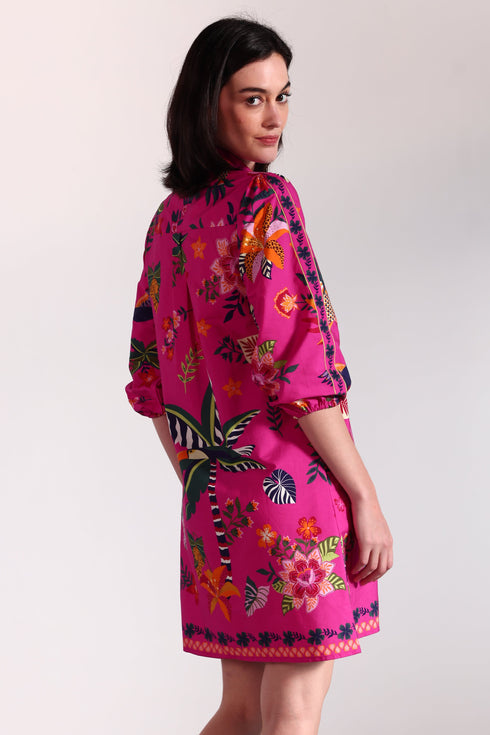 RASPBERRY BLOOM AVA DRESS