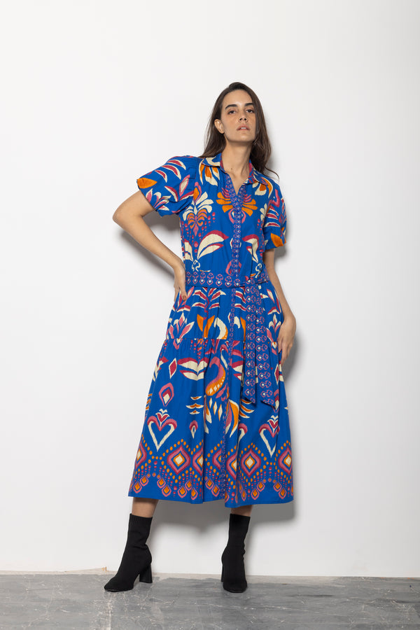 COBALT IKAT DELLA DRESS