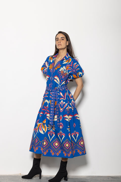 COBALT IKAT DELLA DRESS