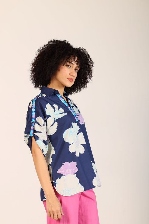 INK FLORALS GISELLE TOP