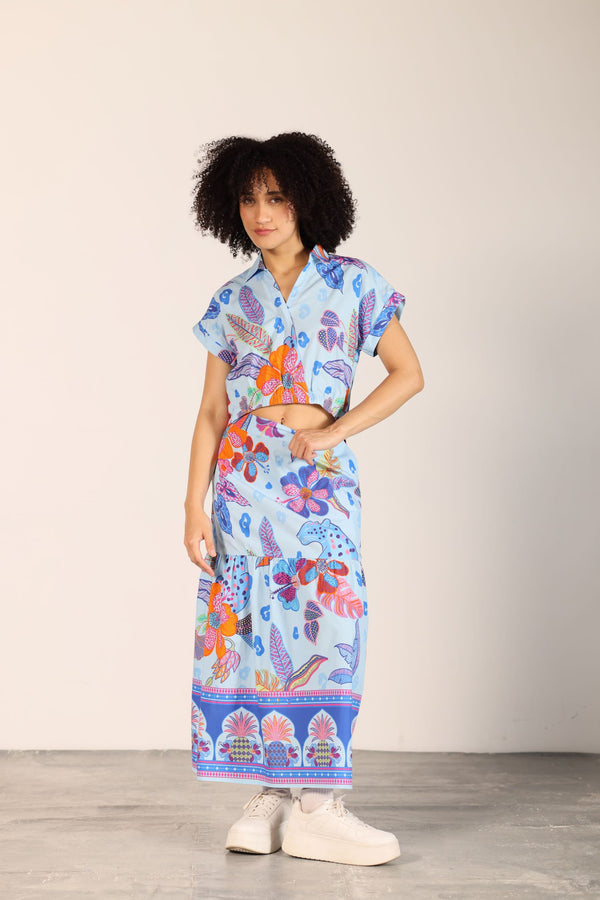 AZURE SAFARI ZIA TOP
