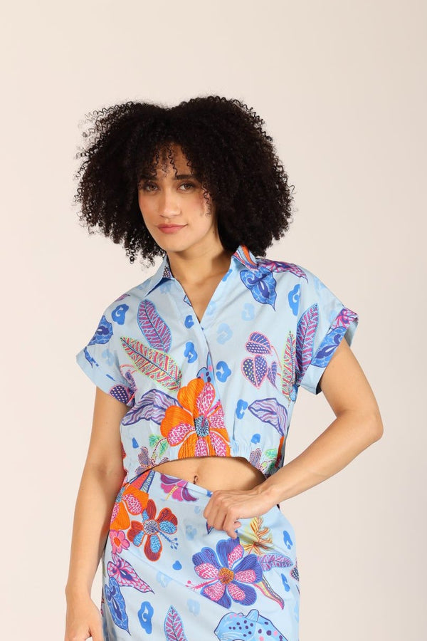 AZURE SAFARI ZIA TOP