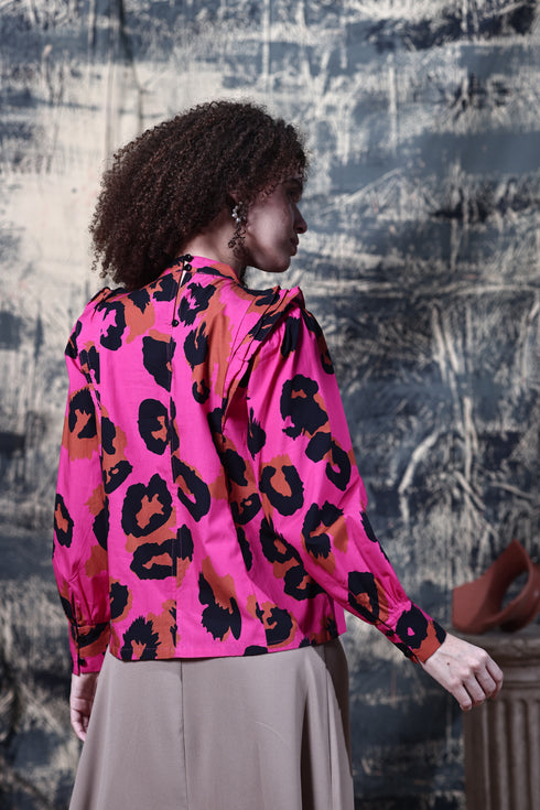 PINK LEOPARD MILA TOP