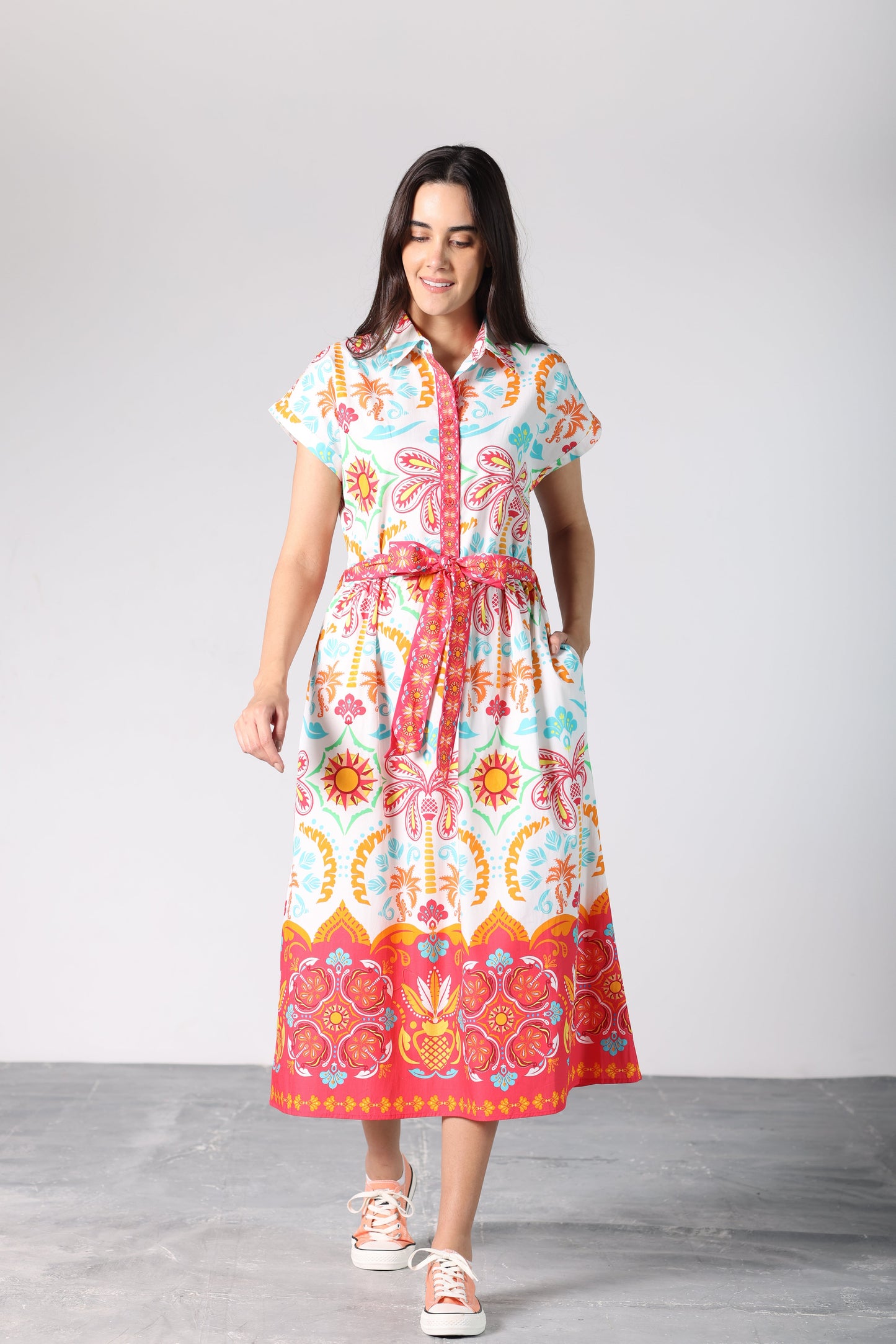 GEO PALMS RYLIE DRESS