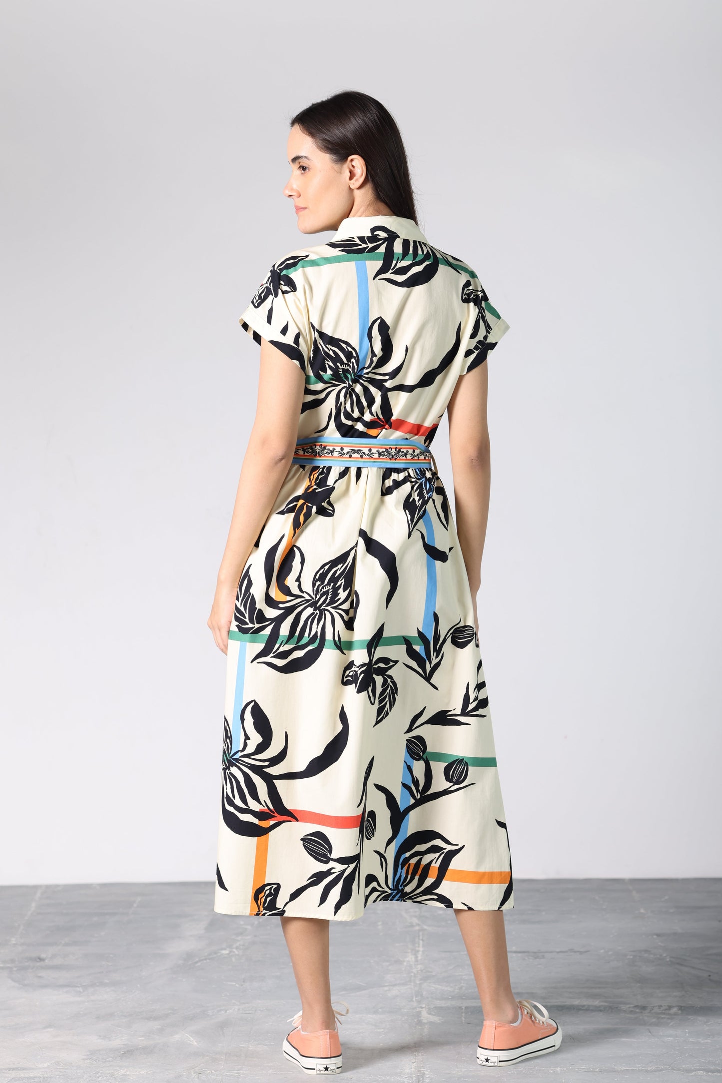 STRIPED FLORALS RYLIE DRESS