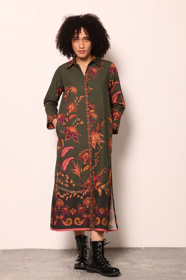 OLIVE TRAILS ELIZA DRESS