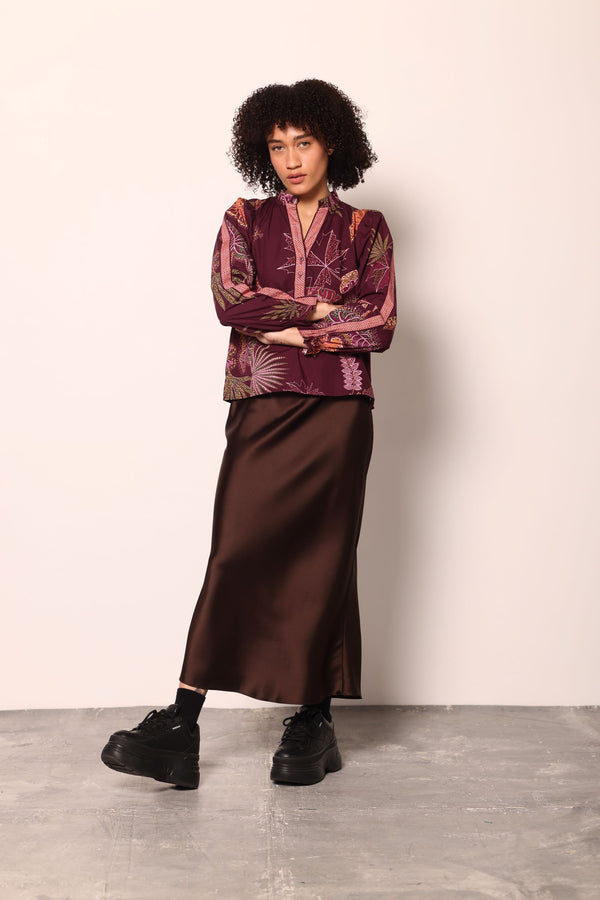 WINE FLORA ASHLEY TOP