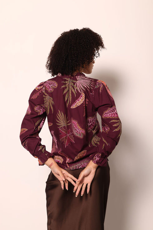 WINE FLORA ASHLEY TOP