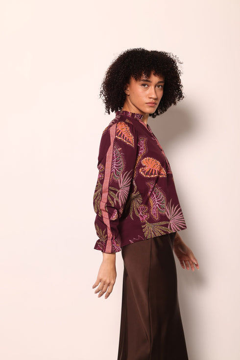 WINE FLORA ASHLEY TOP