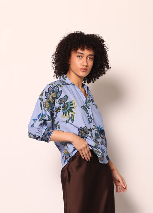 PERIWINKLE MOSAIC ELSA TOP