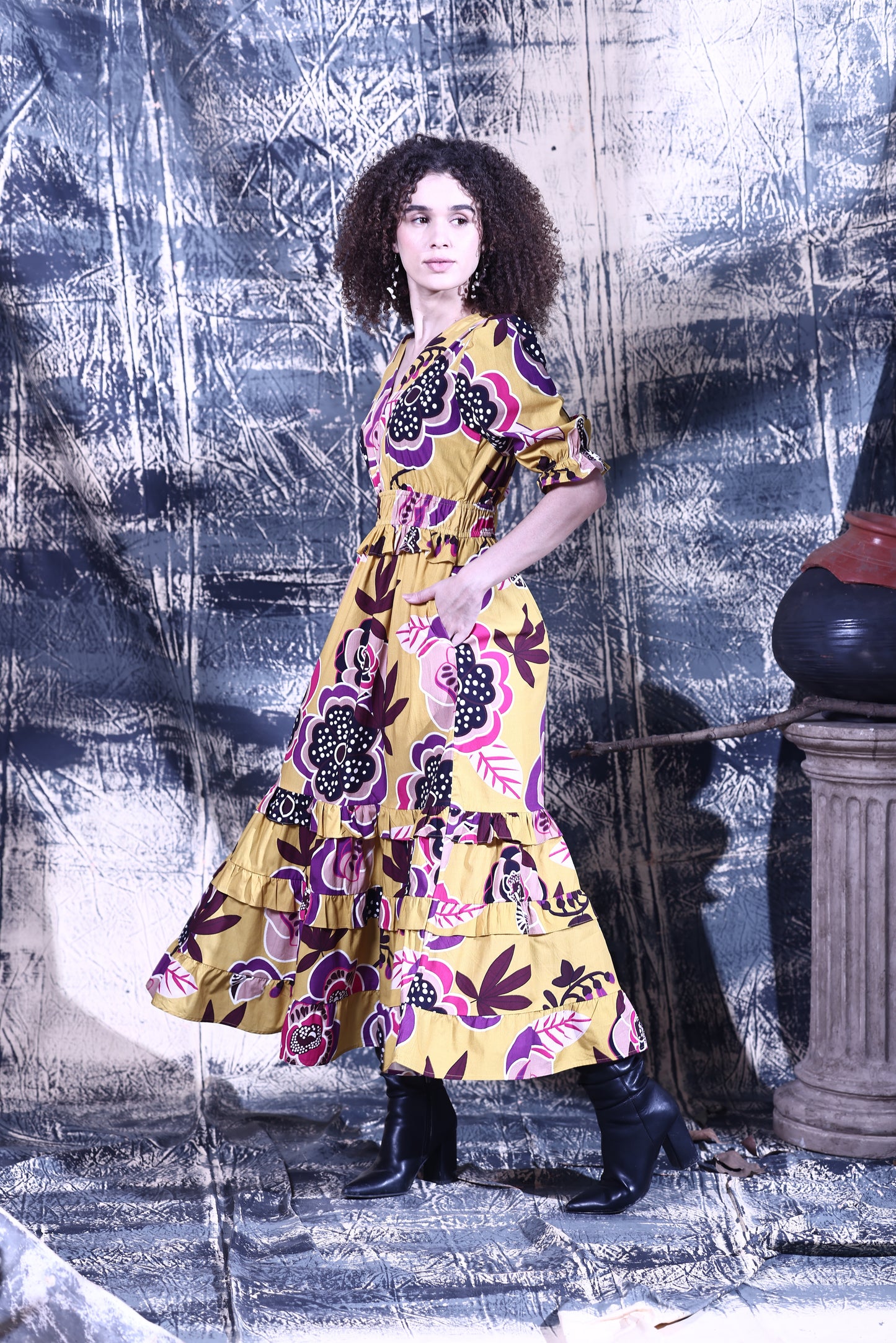 GOLDEN BLOOM EVELYN DRESS