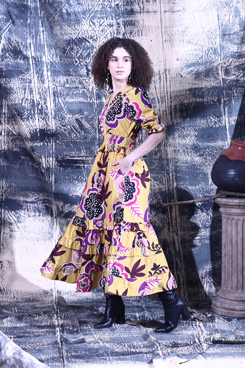 GOLDEN BLOOM EVELYN DRESS