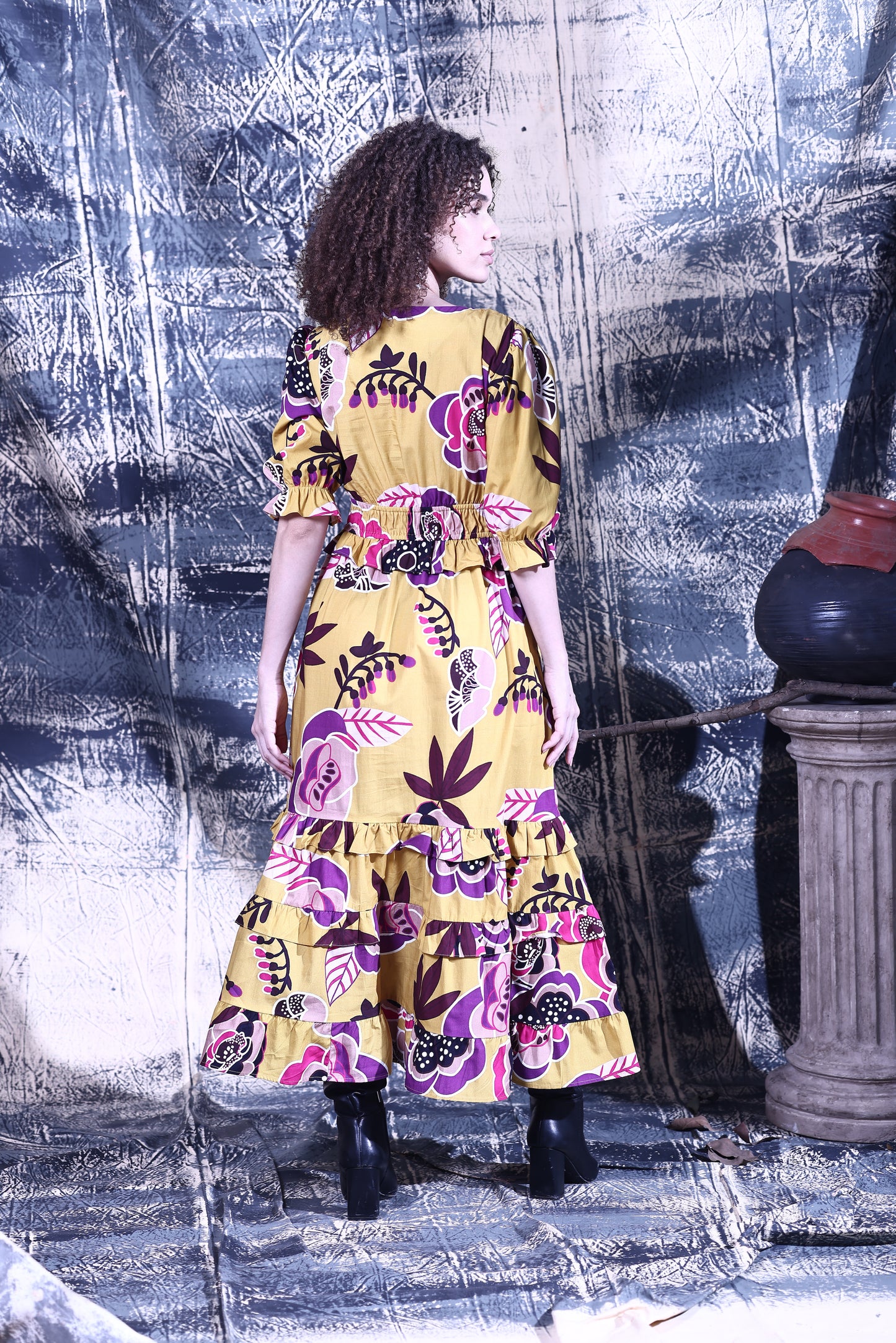 GOLDEN BLOOM EVELYN DRESS