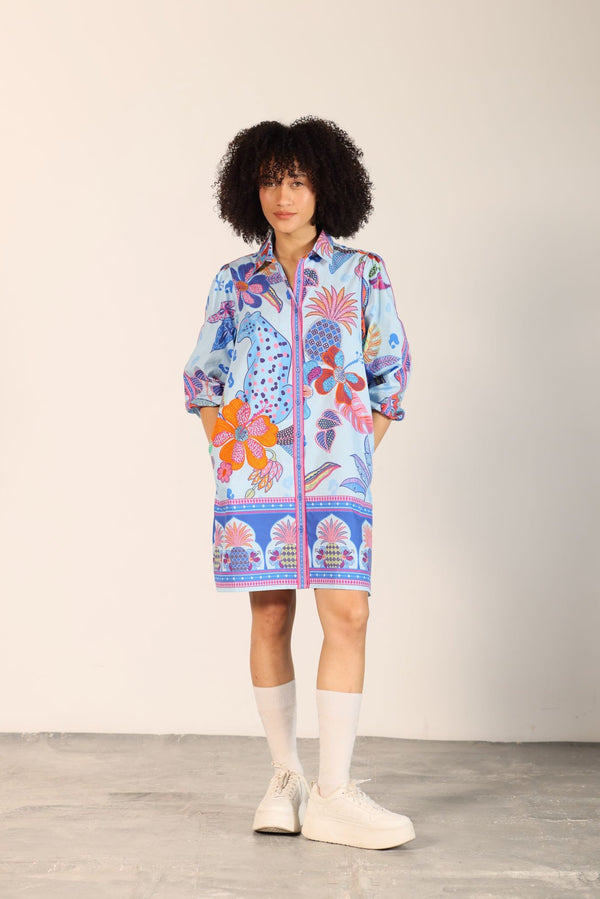 AZURE SAFARI AVA DRESS