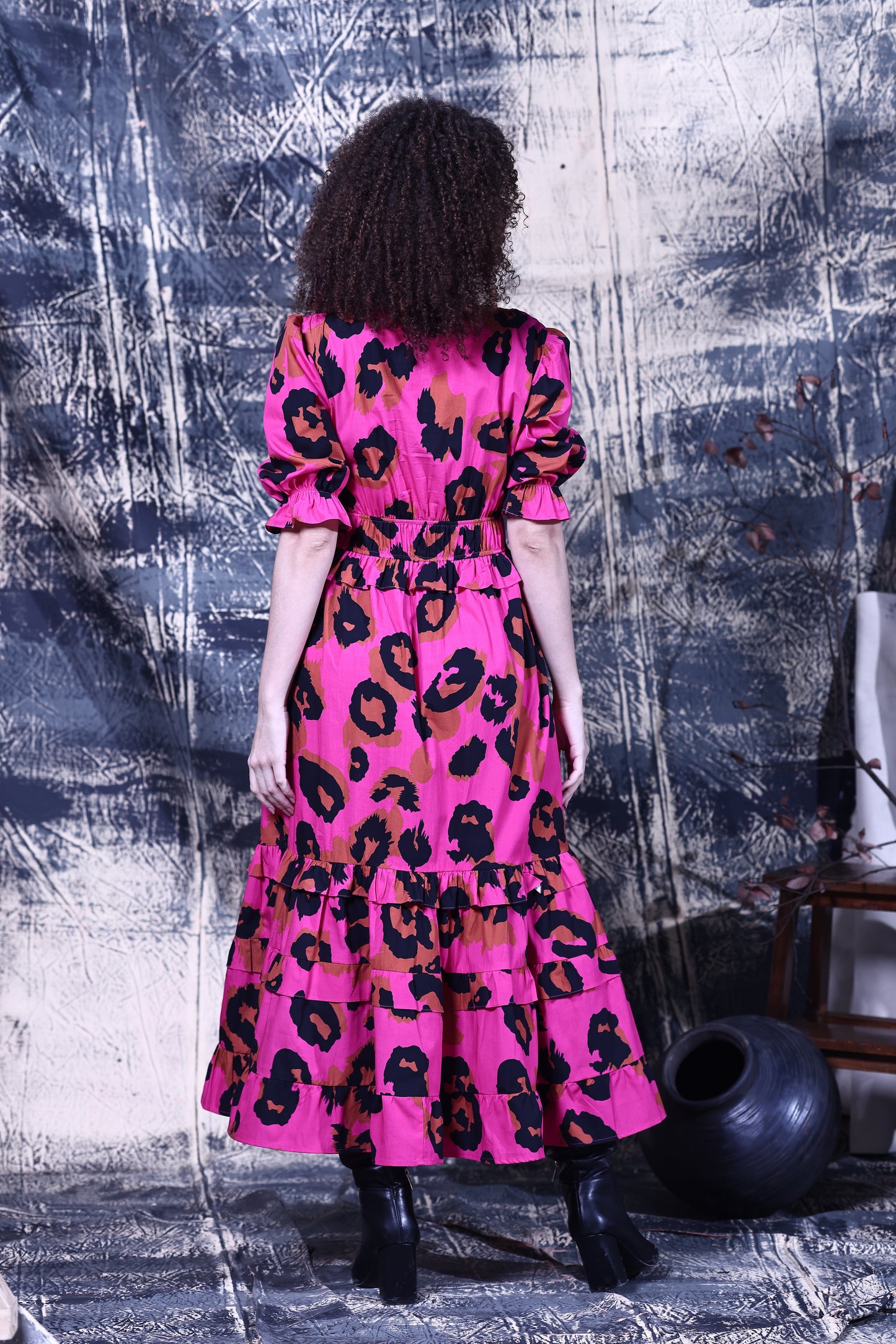 PINK LEOPARD EVELYN DRESS