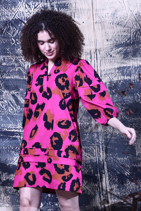 PINK LEOPARD FREYA DRESS