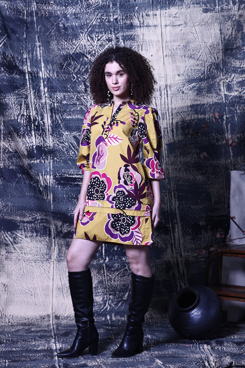 GOLDEN BLOOM FREYA DRESS