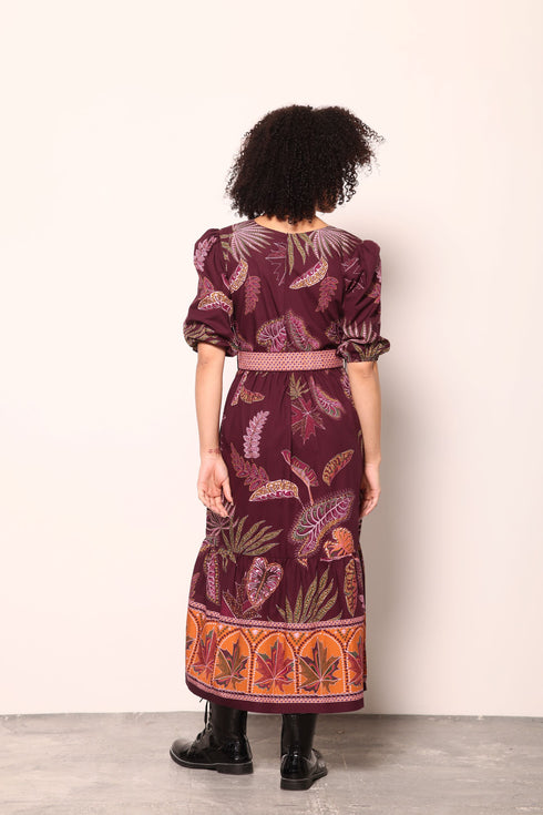 WINE FLORA MOLLY DRESS