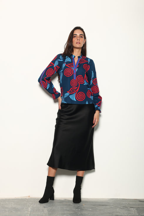 INDIGO FEATHERS ASHLEY TOP