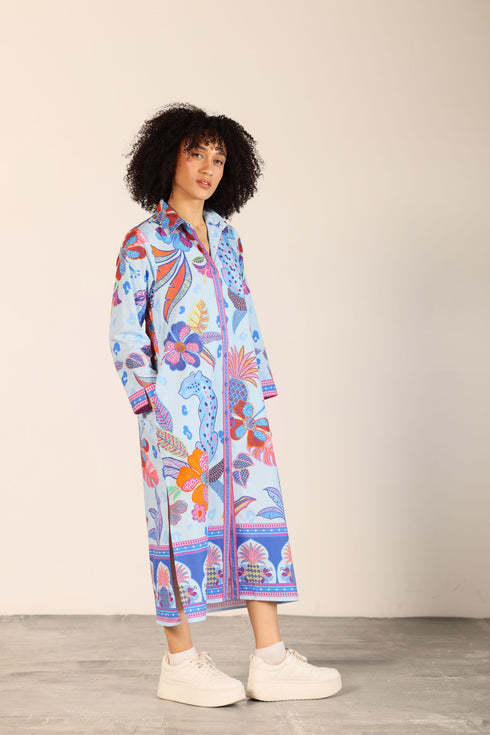 AZURE SAFARI ELIZA DRESS