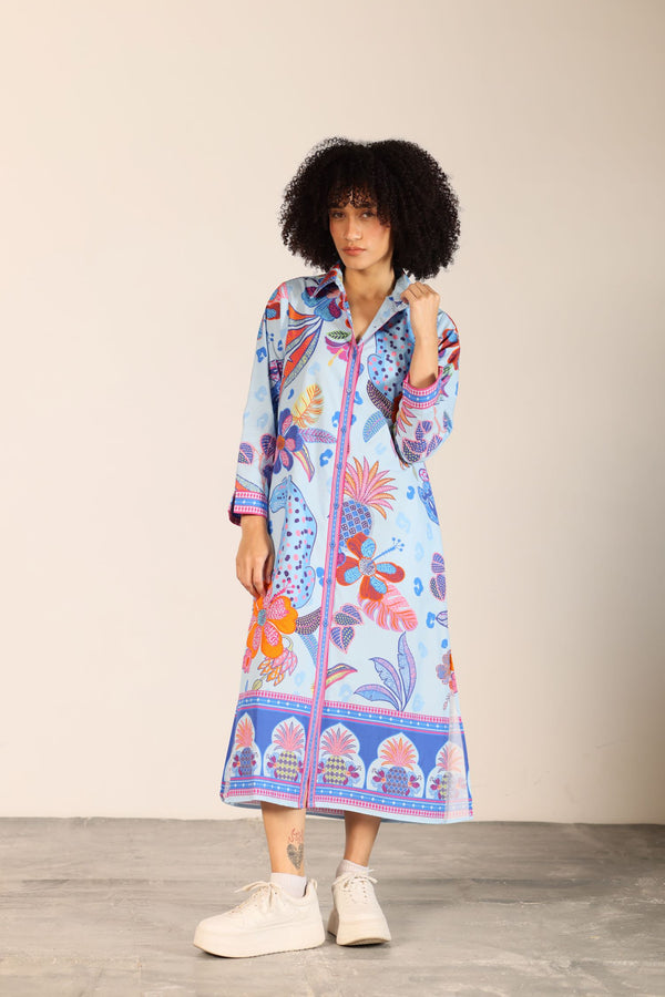 AZURE SAFARI ELIZA DRESS