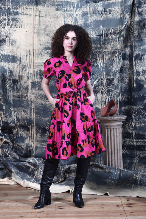 PINK LEOPARD YARA DRESS