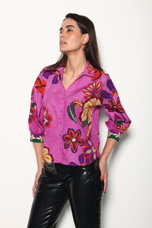 MAUVE BLOSSOMS ELSA TOP