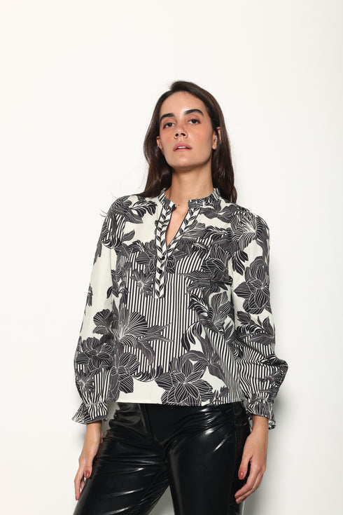 NOIR FLORALS ASHLEY TOP
