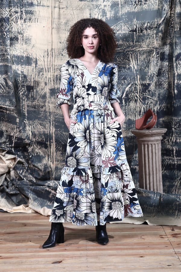 OUTLINE FLORALS EVELYN DRESS