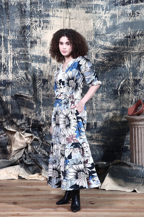 OUTLINE FLORALS EVELYN DRESS