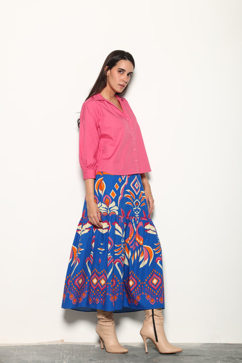 COBALT IKAT ADA SKIRT