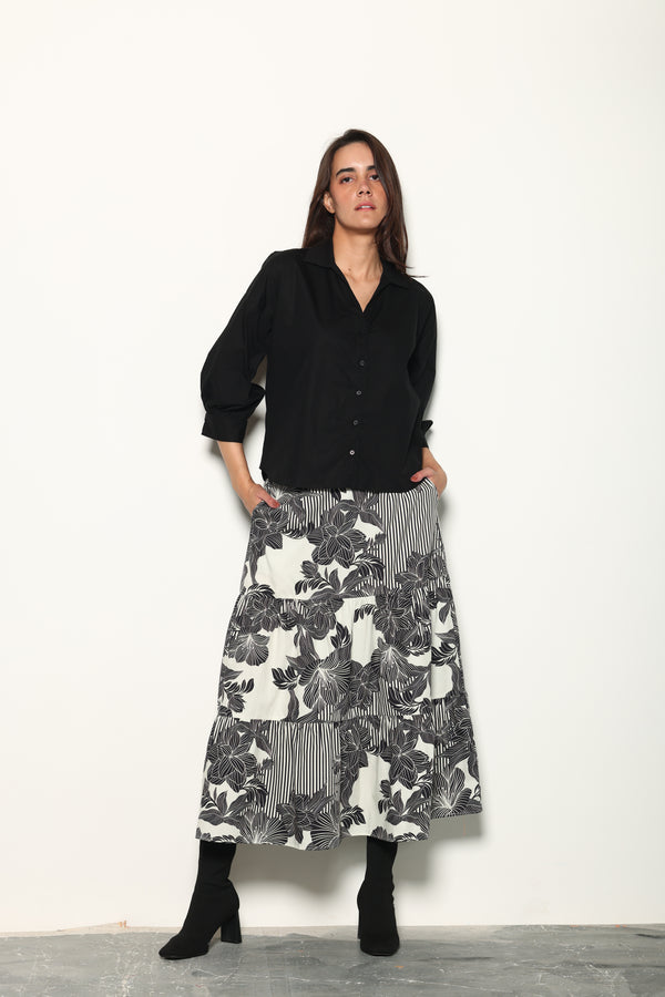 NOIR FLORALS ADA SKIRT