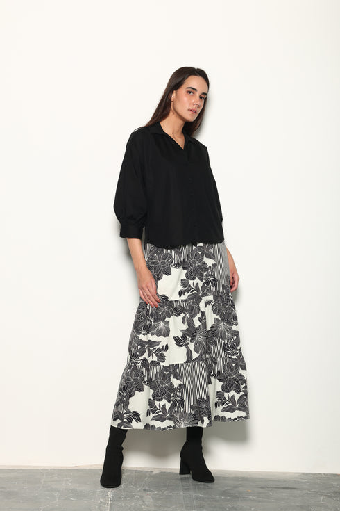 NOIR FLORALS ADA SKIRT
