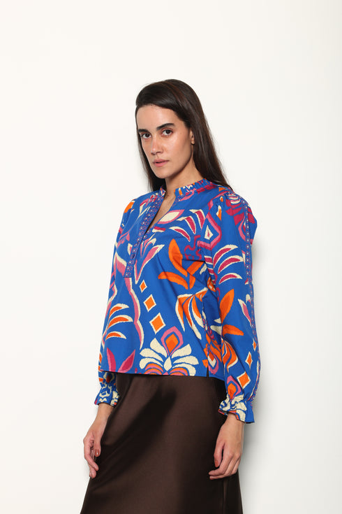 COBALT IKAT ASHLEY TOP