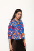 COBALT IKAT ELSA TOP