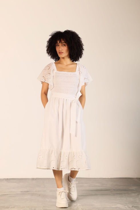 WHITE KYLIE DRESS