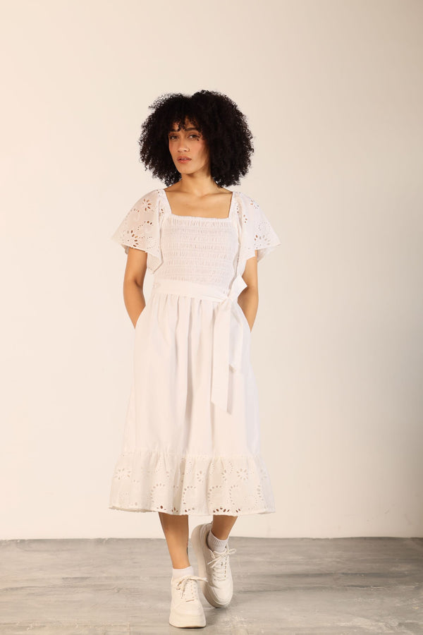 WHITE KYLIE DRESS