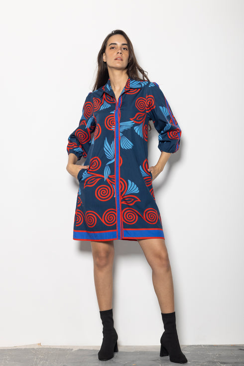 INDIGO FEATHERS AVA DRESS