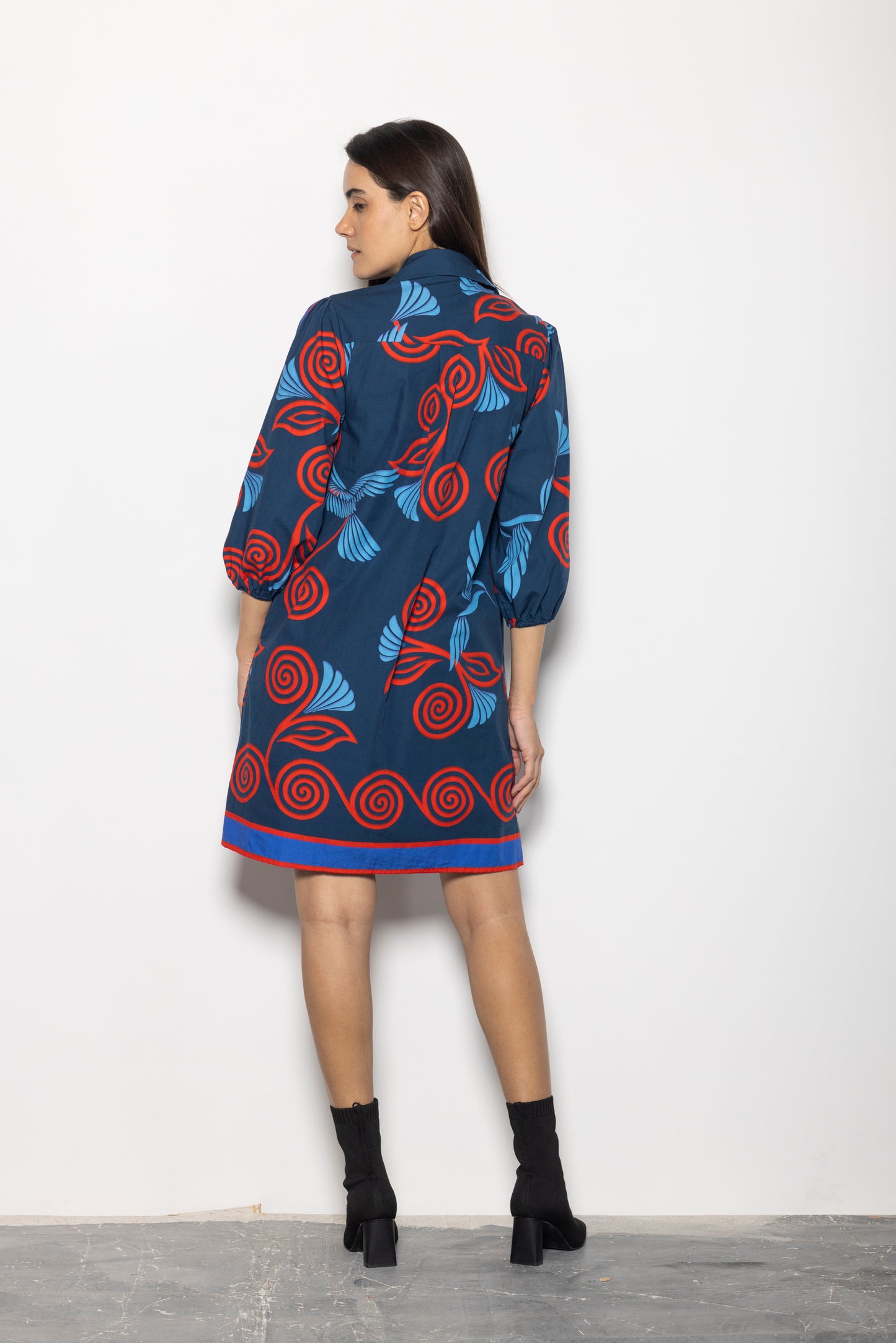 INDIGO FEATHERS AVA DRESS