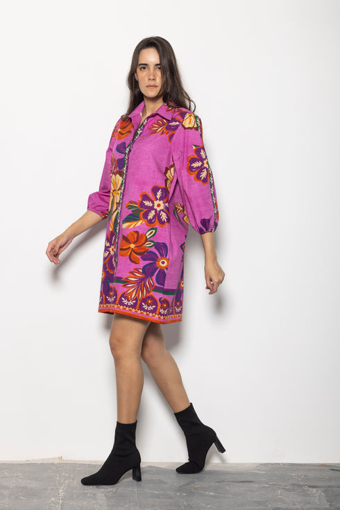 MAUVE BLOSSOMS AVA DRESS