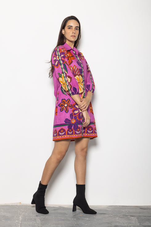 MAUVE BLOSSOMS AVA DRESS