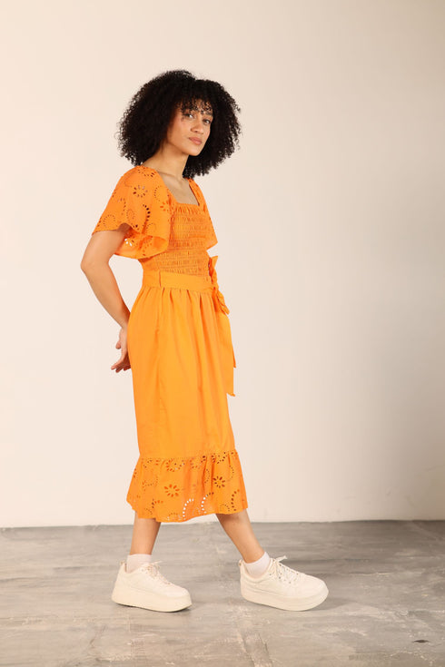 TANGERINE KYLIE DRESS