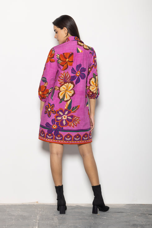 MAUVE BLOSSOMS AVA DRESS