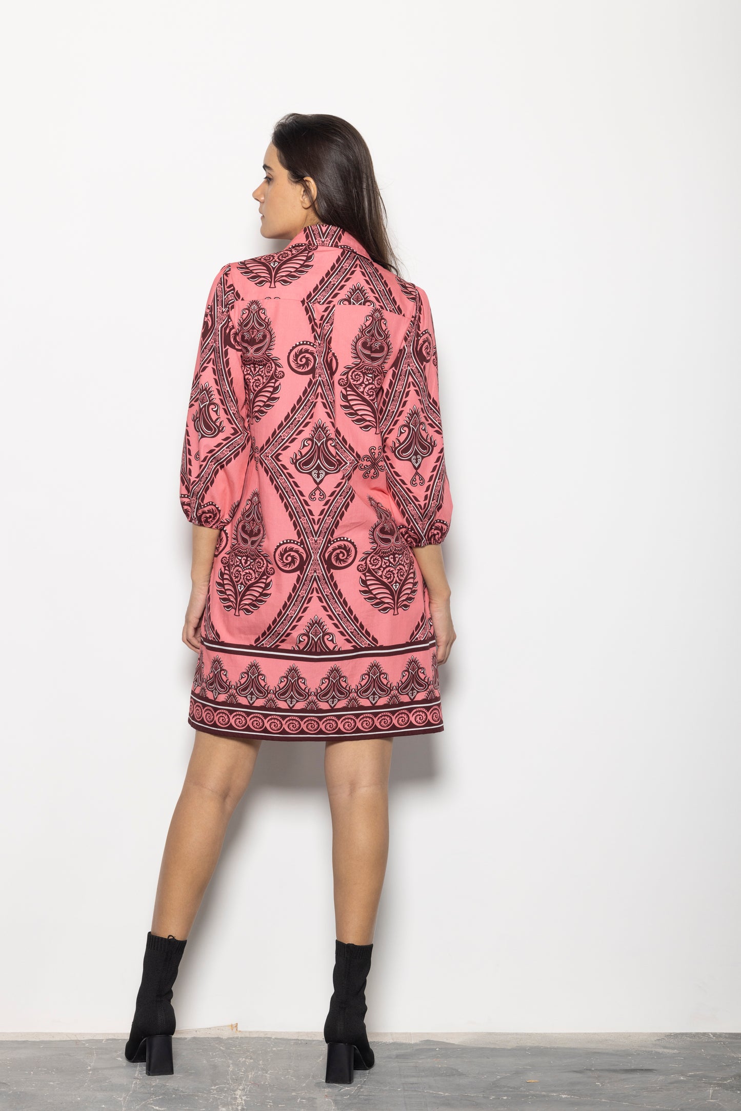SALMON MOTIFS AVA DRESS