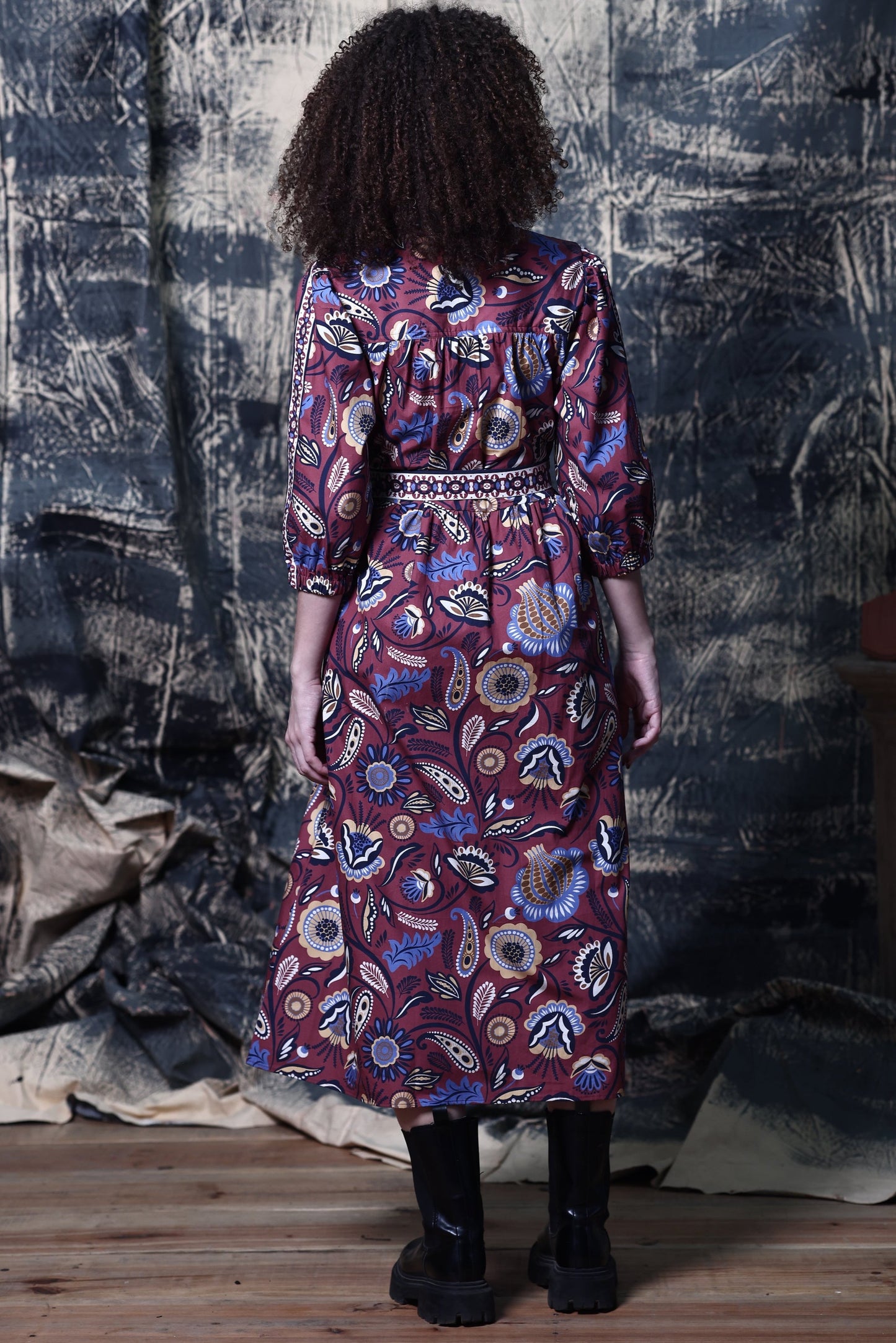 BROWN FLORALS REMI DRESS