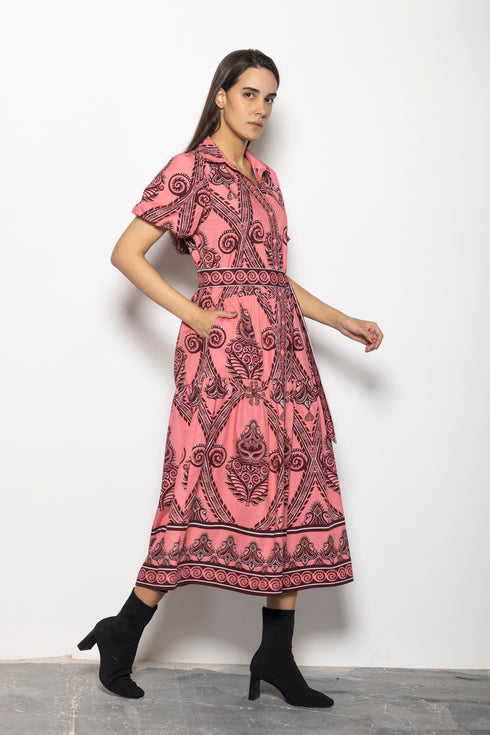 SALMON MOTIFS DELLA DRESS