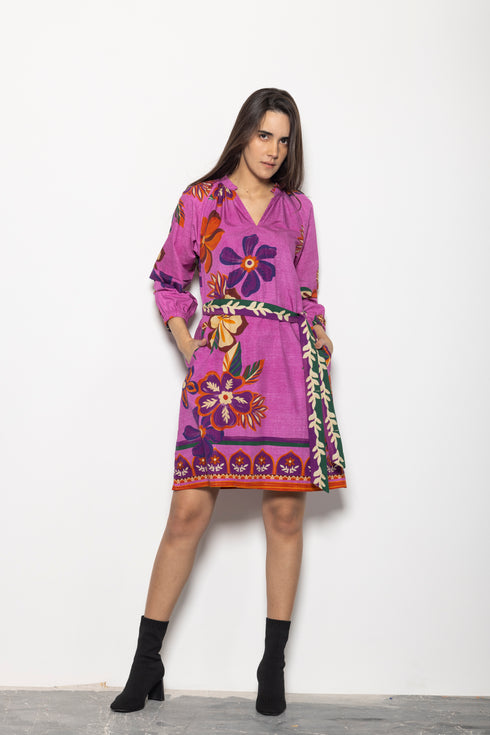 MAUVE BLOSSOMS GIA DRESS