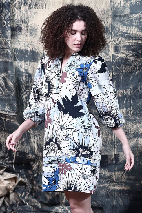 OUTLINE FLORALS FREYA DRESS