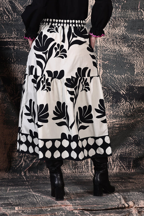 BLACK FOLIAGE ADA SKIRT